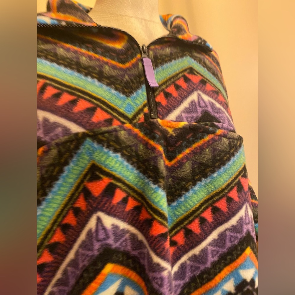 Wesc Multicolor Patterned Fleece Pullover Unisex … - image 5